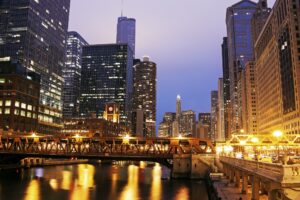 Architecture of Chicago along Chicago River