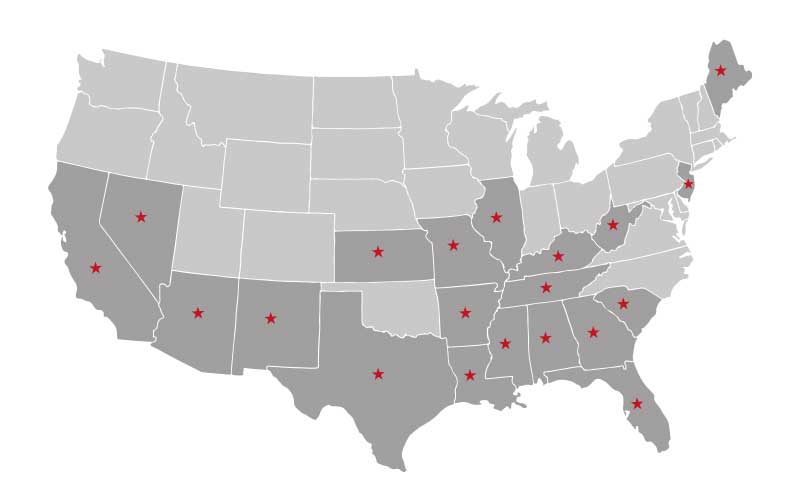 Map of Star Academy students in United States