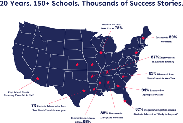 Star Academy locations on United States map