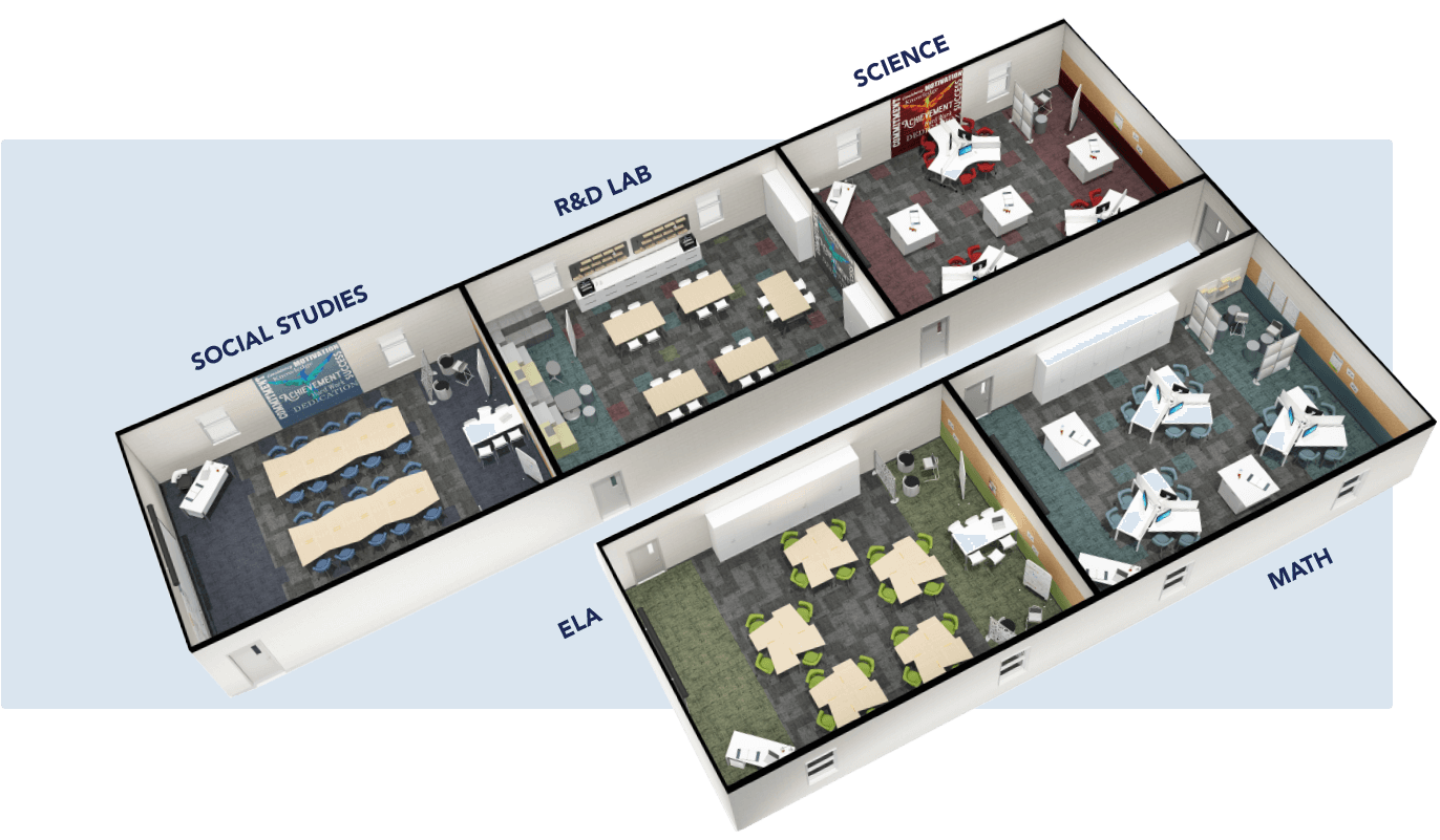 3D rendering of classroom